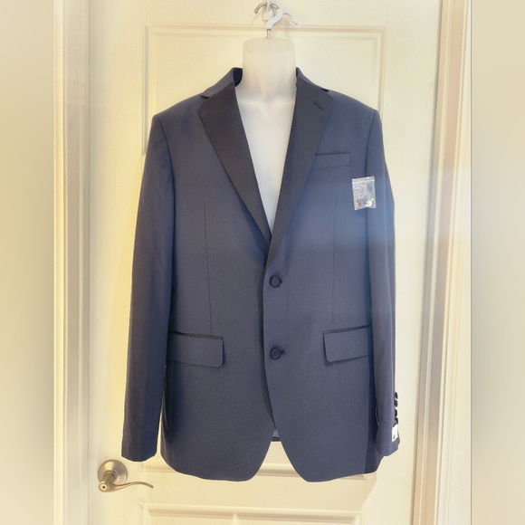 Nordstrom Rack Trim Fit Stretch Tuxedo Jacket - Navy